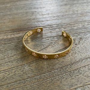 Tory Burch Pierced T Logo Cuff Bracelet
